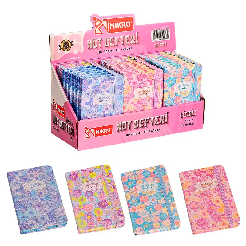 Mikro A6-02 Notes Not Defteri 9x14cm 80 Gr. 80 Yaprak Çizgili