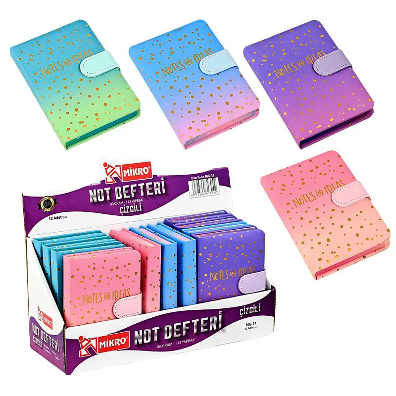 Mikro MG-11 Notes And İdeas Not Defteri 9x14cm 80 Gr. 112 Yaprak Çizgili