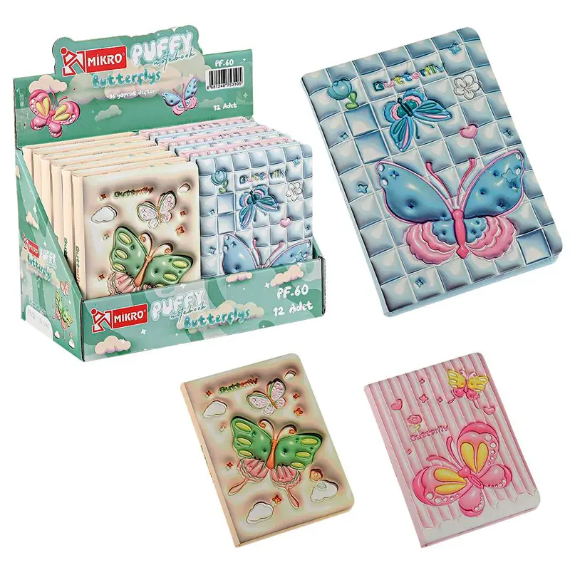 Mikro PF-60 Butterfly Not Defteri 13x18cm 80 Gr. 96 Yaprak Çizgili