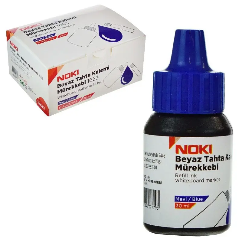 Noki 1663 Beyaz Tahta Kalem Mürekkebi 30 ML Mavi