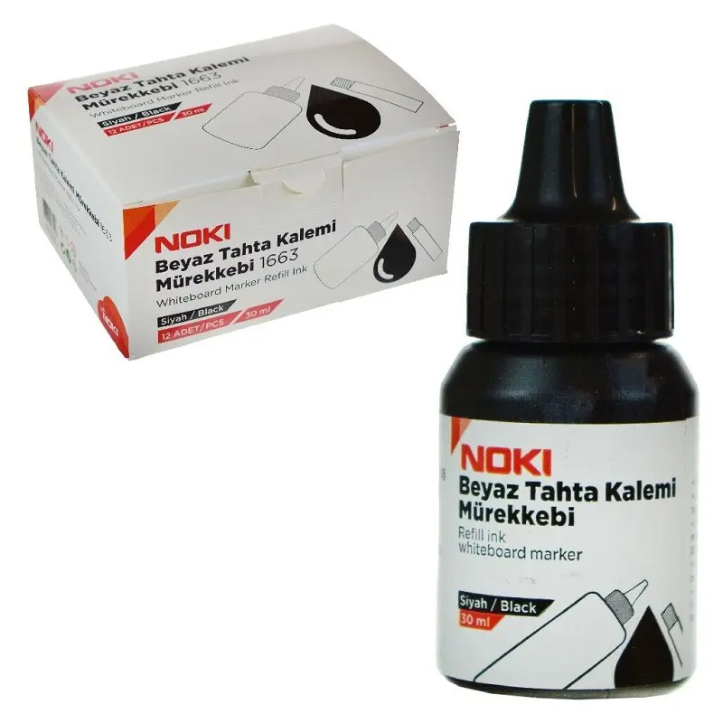 Noki 1663 Beyaz Tahta Kalem Mürekkebi 30 ML Siyah