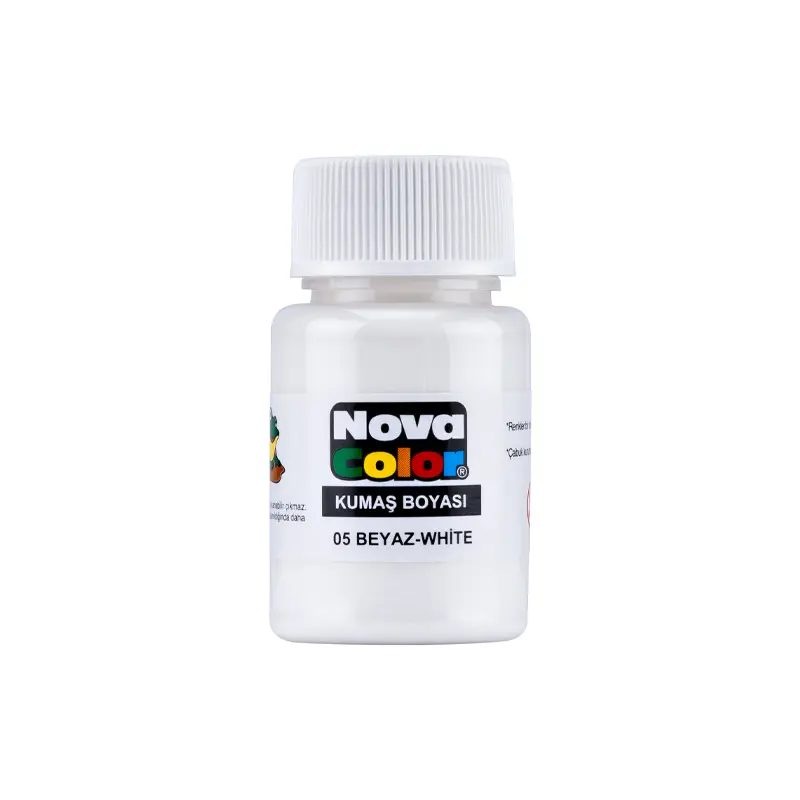 Nova Color Şişe Kumaş Boyası 30 ml Beyaz 12 Li Kutu