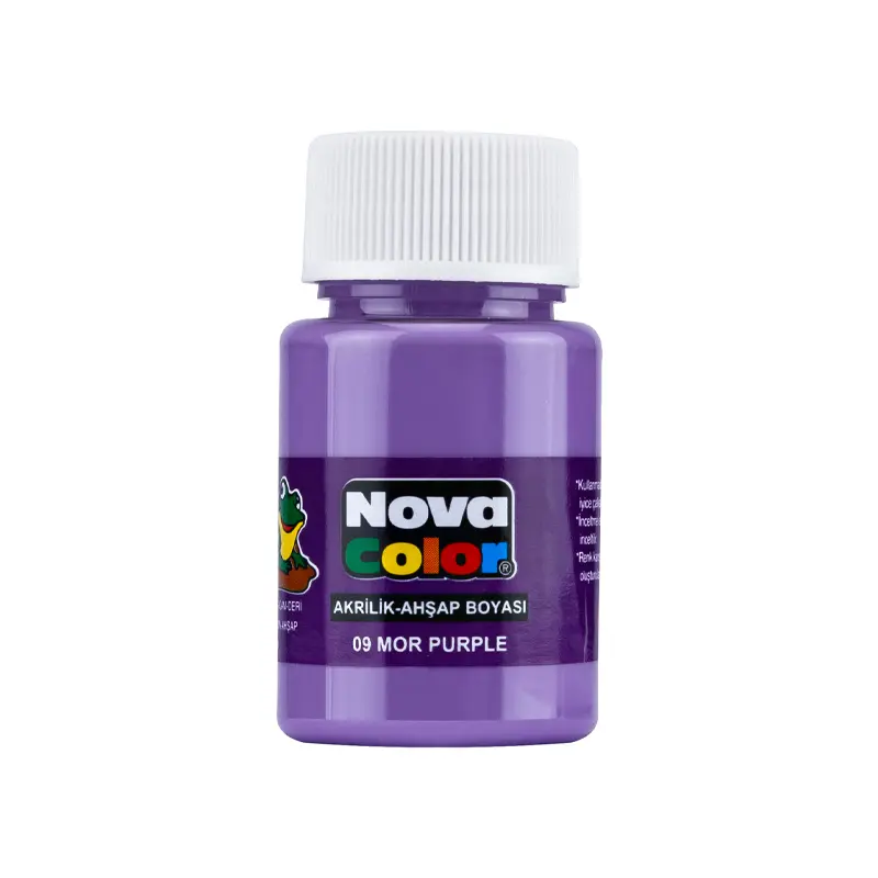 Nova Color Akrilik Boya Şişe 30 ml Mor 12 Li Kutu