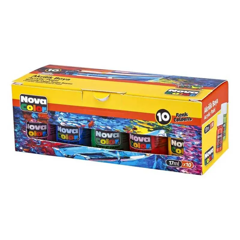 Nova Color Akrilik Boya Şişe 17 ml 10 Renk