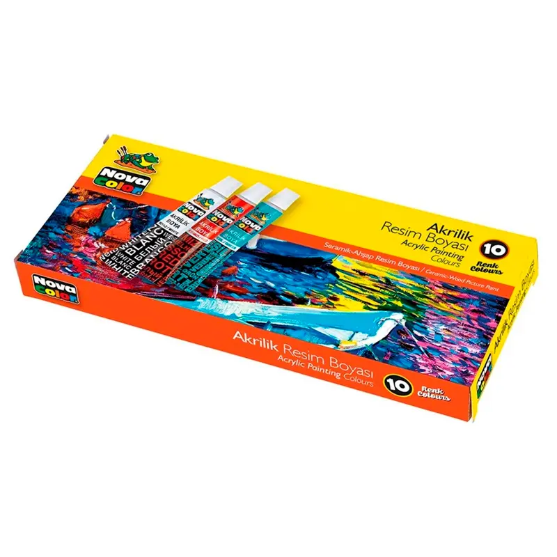 Nova Color Akrilik Boya Tüp 7 Gr. 10 Renk