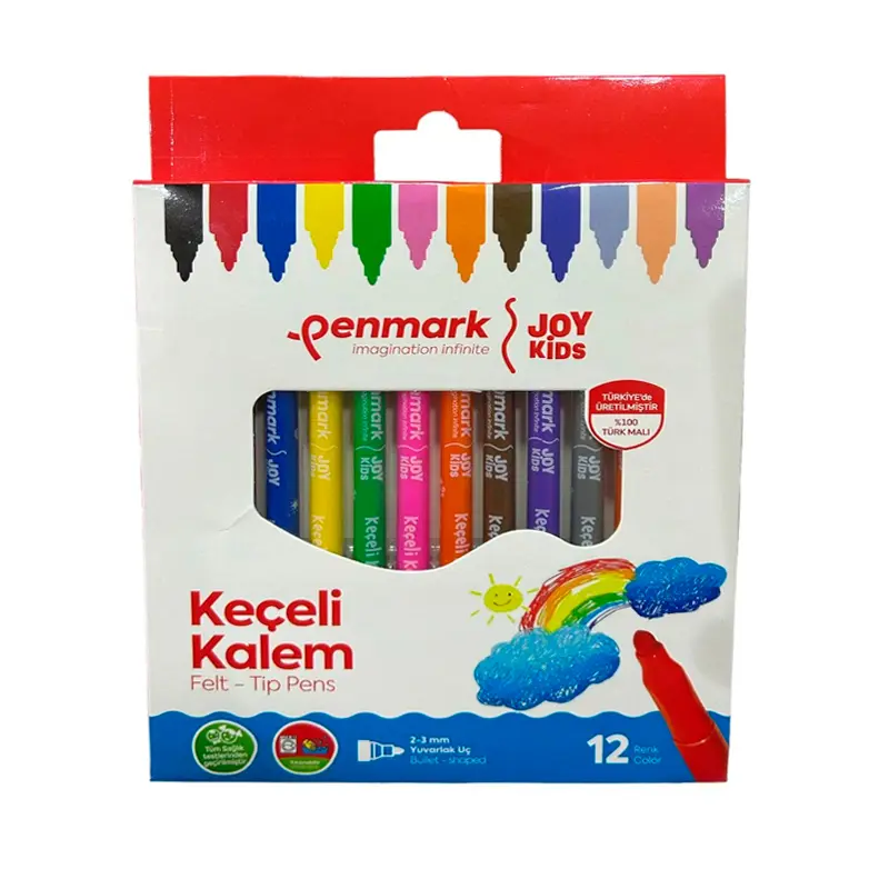 Penmark Süper Su Bazlı Yıkanabilir Keçeli Kalem 12 Renk