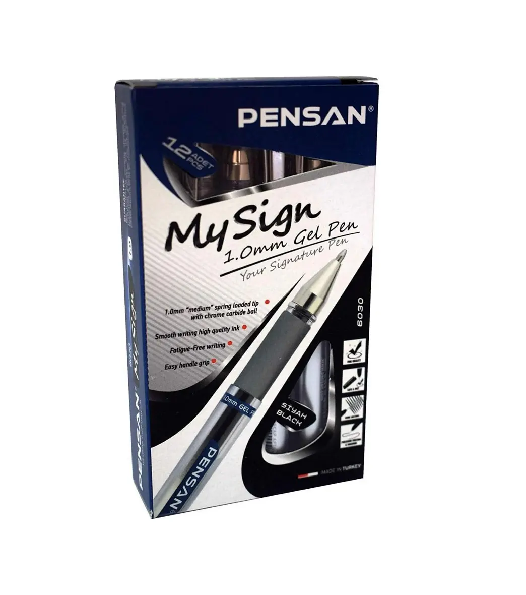 Pensan My-Sign 6030 Jel Mürekkepli Roller Kalem 1.0 mm Siyah 12 Li Kutu