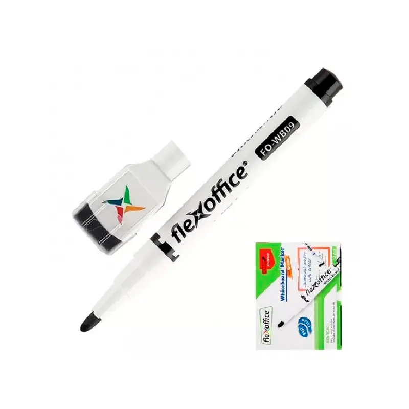 Pentel WB09 Flexoffice Silgili Beyaz Yazı Tahtası Kalemi 1.5mm Siyah 12 Li Kutu