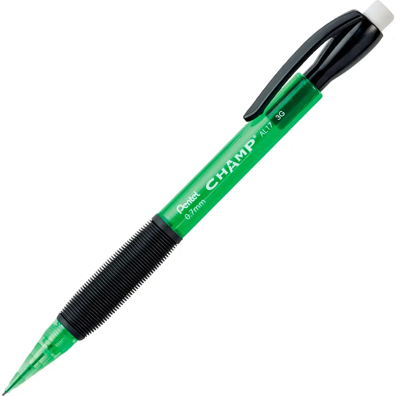 Pentel AL17D Plastik Gövdeli Kauçuk Tutaçlı Versatil Kalem Yeşil Gövde 0.7mm 12 Li Kutu