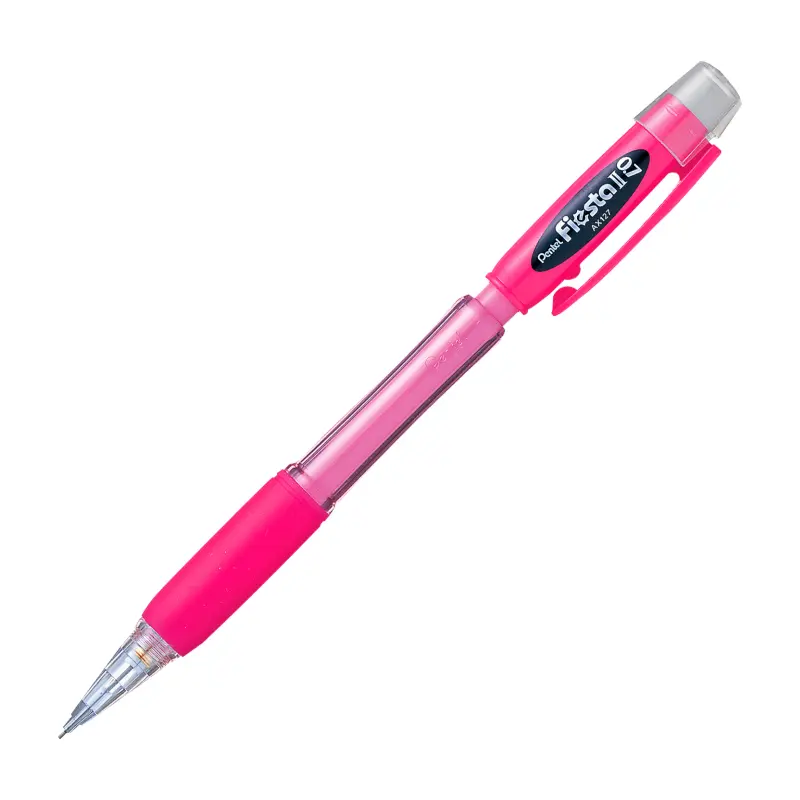Pentel AX127 Fiesta Şeffaf Kırmızı Gövde Kauçuk Tutaçlı Versatil Kalem 0.7mm 12 Li Kutu