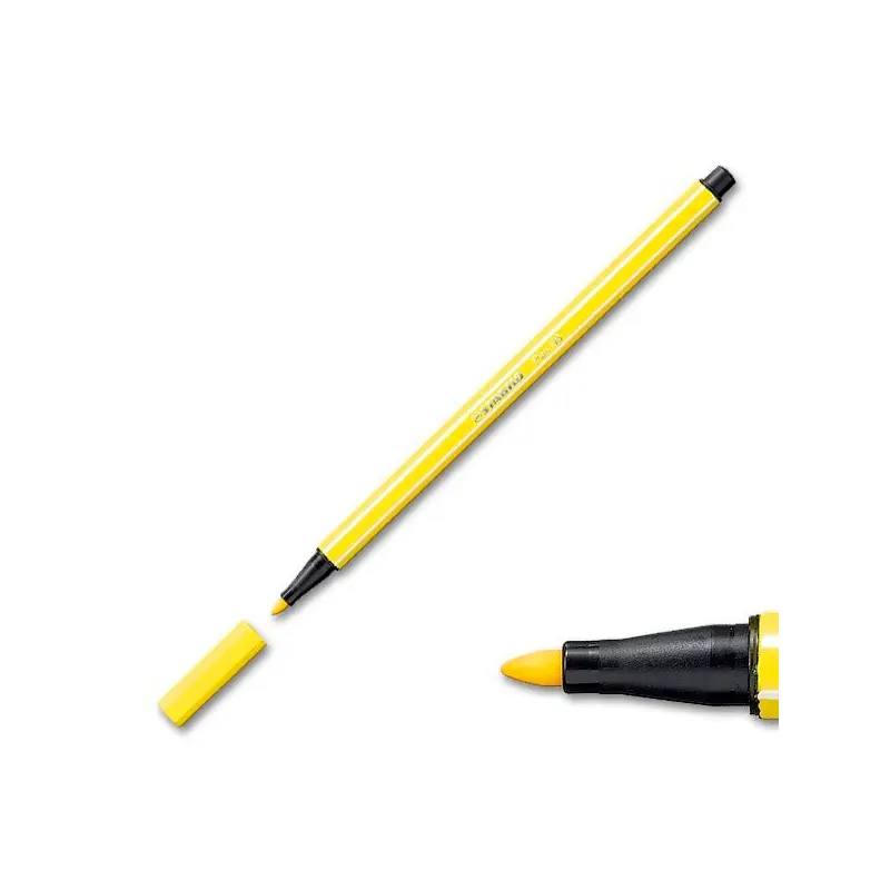 Stabilo Point 68/24 Kalın Uçlu Keçeli Kalem 1.0mm Limon Sarısı 10 Lu Kutu
