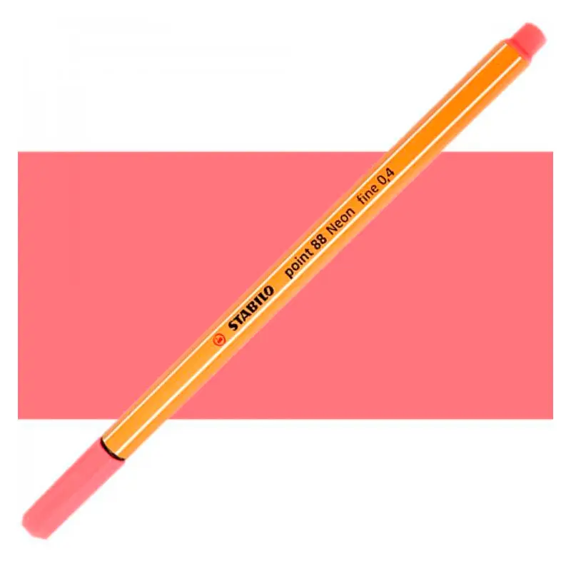 Stabilo Point 88/040 İnce Uçlu Keçeli Kalem 0.4mm Floresan Kırmızı 10 Lu Kutu