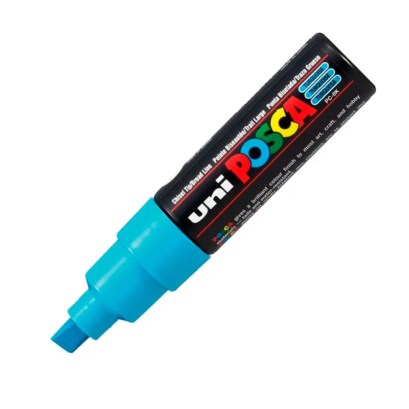 Uni-Ball Posca PC-8K 8.0mm Su Bazlı Poster Markörü Turkuaz 6 Lı Kutu