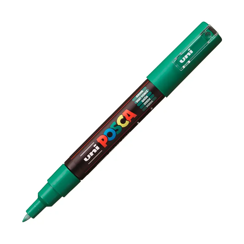 Uni-Ball Posca PC-1M 0.7mm Su Bazlı Poster Markörü Yeşil 6 Lı Kutu