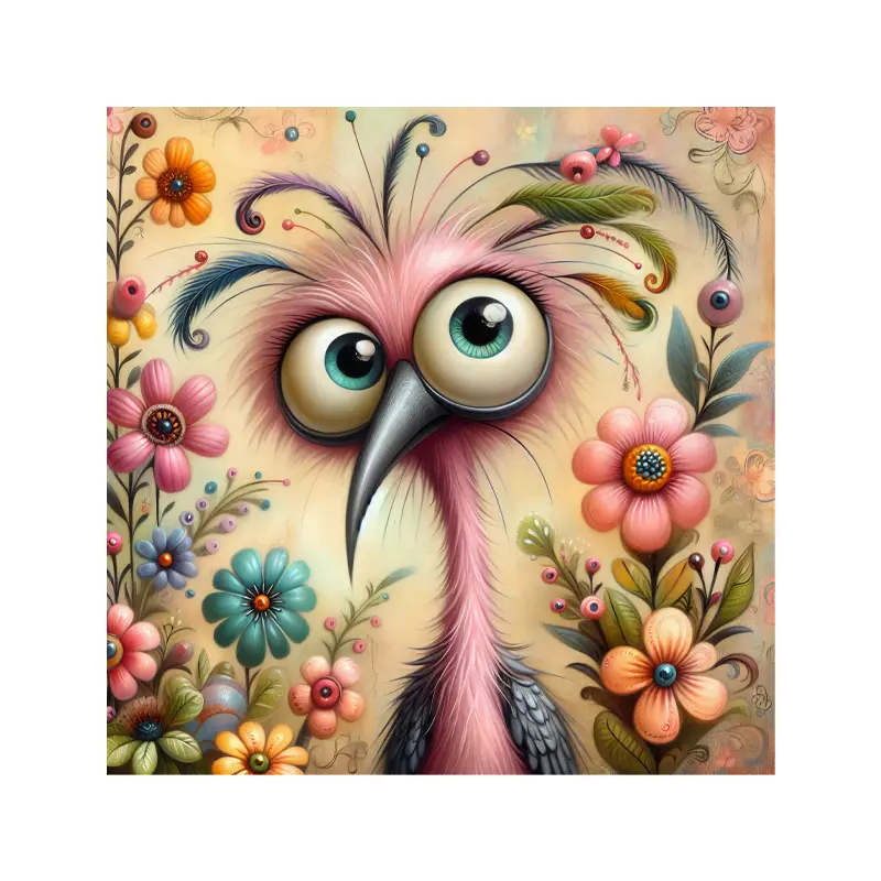 Bird And Flowers Rölyef Poster Baskı Kağıt Boyutu: 33x48cm Baskı Boyutu: 31.5x31.5cm 8 Adet