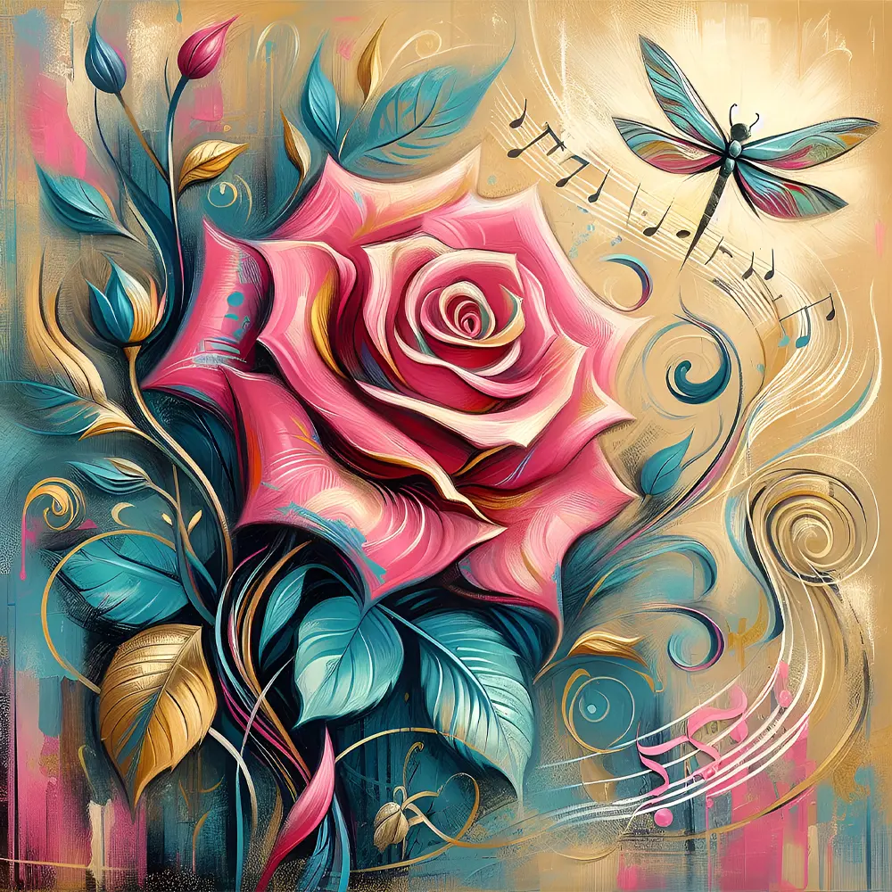 Flowers And Notes Rölyef Poster Baskı Kağıt Boyutu: 33x48cm Baskı Boyutu: 31.5x31.5cm 8 Adet