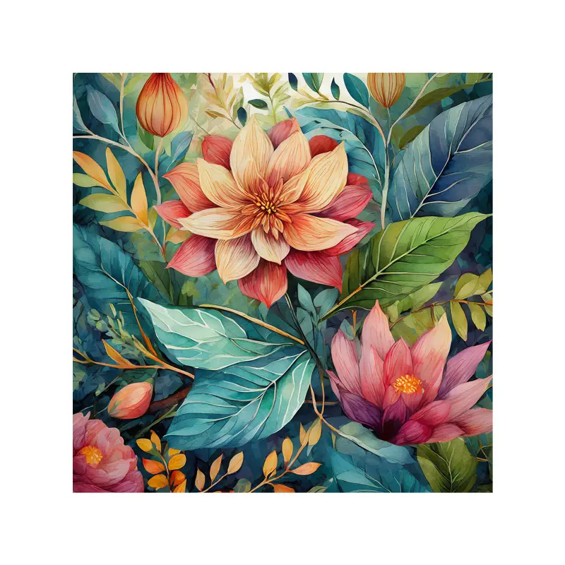 Flowers Table Rölyef Poster Baskı Kağıt Boyutu: 33x48cm Baskı Boyutu: 31.5x31.5cm 8 Adet