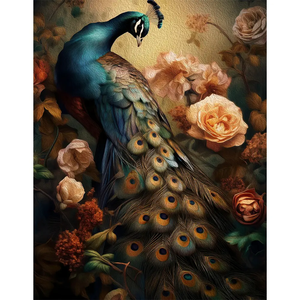 Peacock Tavus Kuşu Rölyef Poster Baskı Kağıt Boyutu: 33x48cm Baskı Boyutu: 32.2x41.4cm 8 Adet