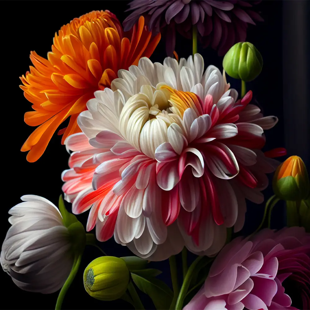 Tropical Flowers Rölyef Poster Baskı Kağıt Boyutu: 33x48cm Baskı Boyutu: 31.5x31.5cm 8 Adet