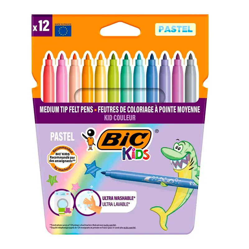 Bic Kids Couleur Pastel Renkler Keçeli Kalem 12 Renk