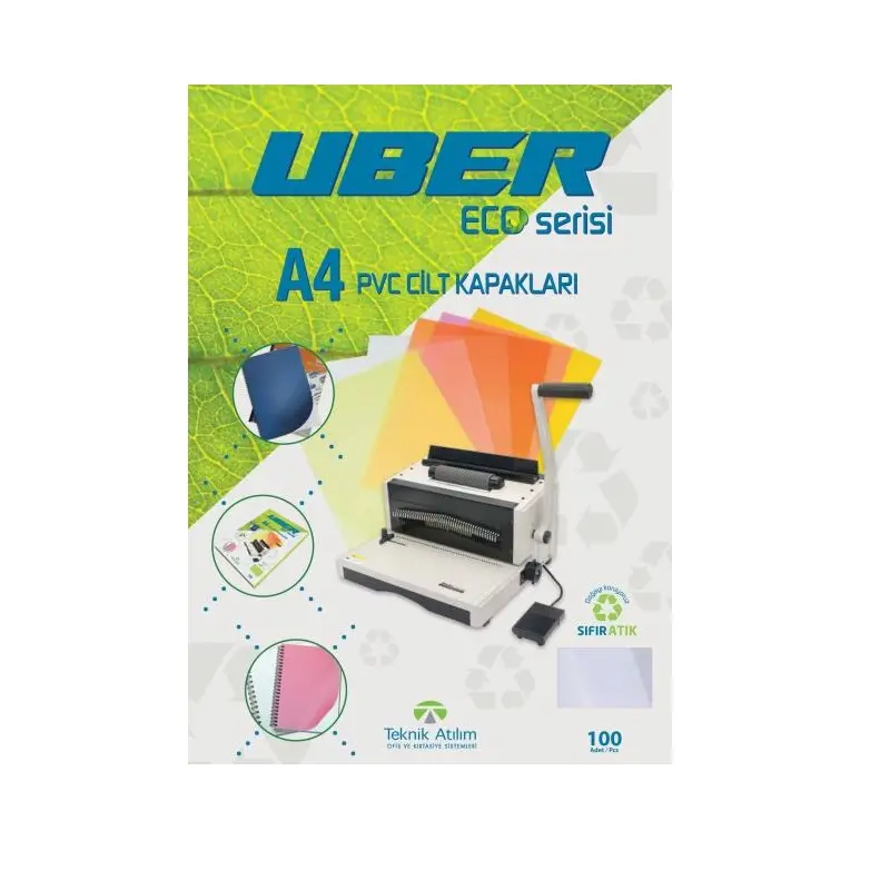 Uber Eco PVC Cilt Kapağı A4 Şeffaf 100 Lü Paket
