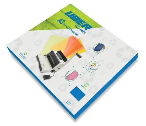 Uber Eco PVC Cilt Kapağı A3 Opak Mavi 100 Lü Paket