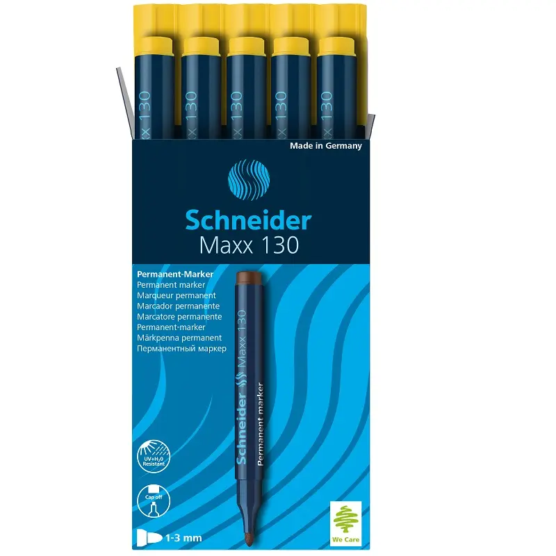 Schneider Maxx 130 Permanent Markör 1-3 mm Sarı 10 Lu Kutu