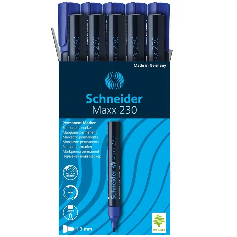 Schneider Maxx 230 Permanent Markör 1-3 mm Mavi 10 Lu Kutu