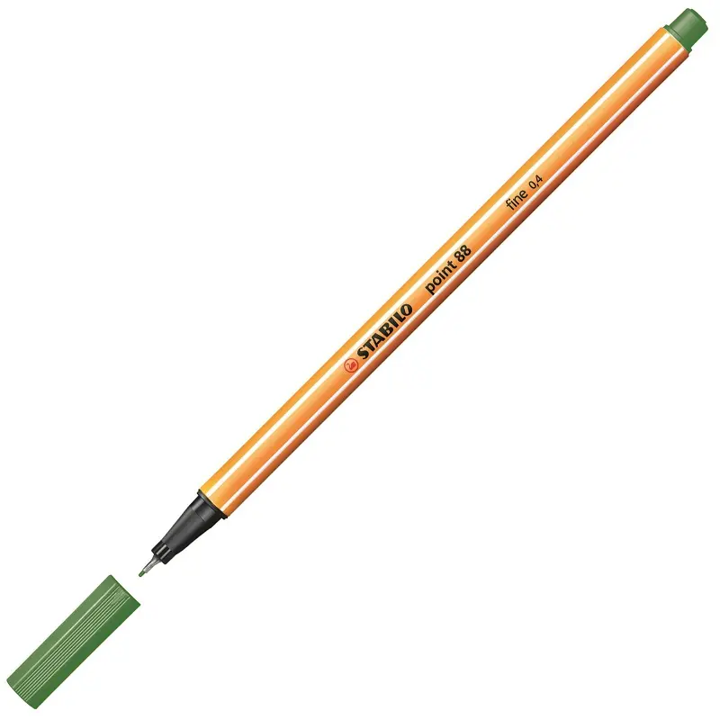 Stabilo Point 88/36 İnce Uçlu Keçeli Kalem 0.4mm Yeşil 10 Lu Kutu