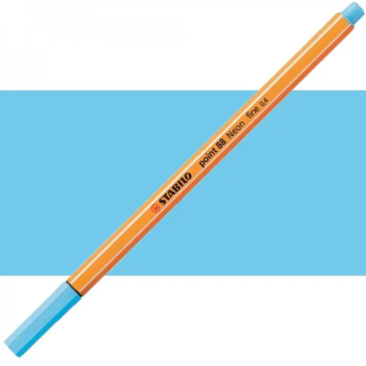Stabilo Point 88/031 İnce Uçlu Keçeli Kalem 0.4mm Floresan Mavi 10 Lu Kutu