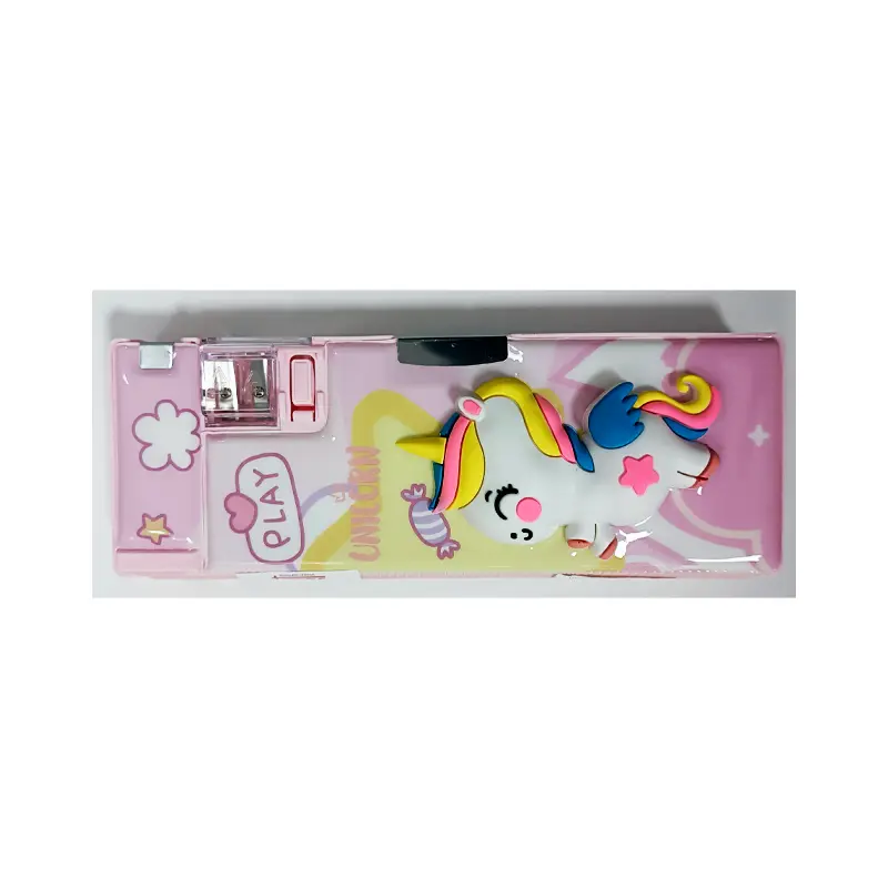 Taros Unick Color 3D Unicorn Kabartmalı 2 Gözlü Kalem Kutusu