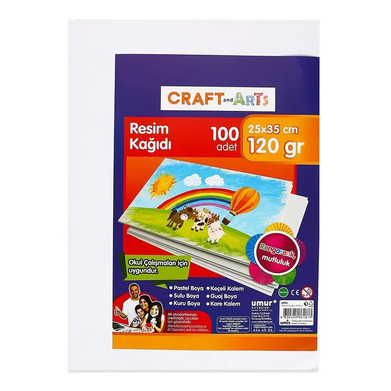 Umur Craft And Arts Resim Kağıdı 120 Gr. 25x35cm 100 LÜ Paket