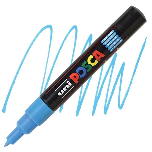Uni-Ball Posca PC-1M 0.7mm Su Bazlı Poster Markörü Açık Mavi 6 Lı Kutu