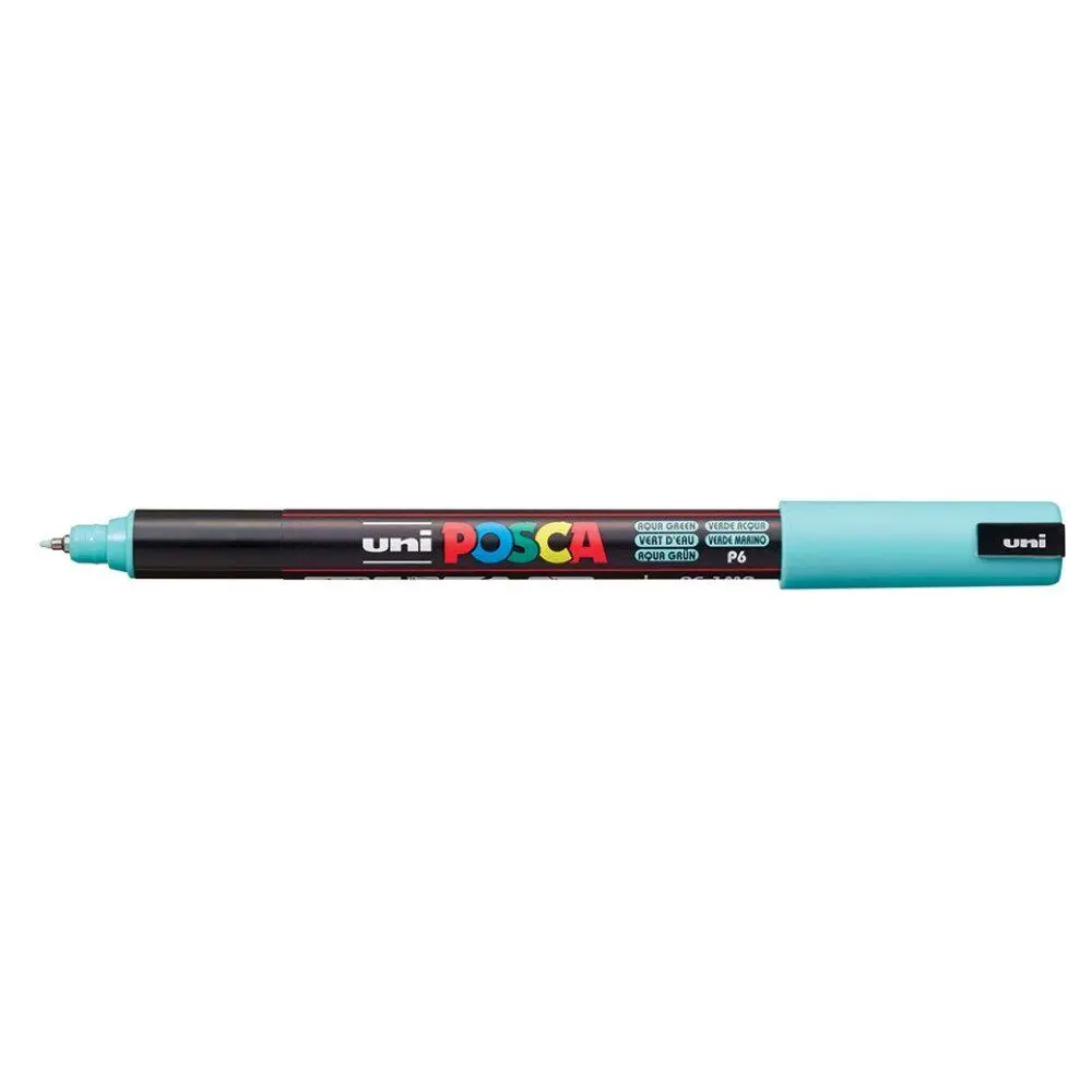 Uni-Ball Posca PC-1MR 0.7mm Su Bazlı Poster Markörü Su Yeşili 6 Lı Kutu