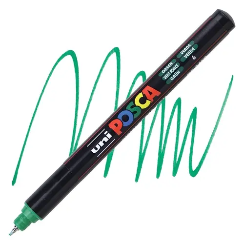 Uni-Ball Posca PC-1MR 0.7mm Su Bazlı Poster Markörü Yeşil 6 Lı Kutu