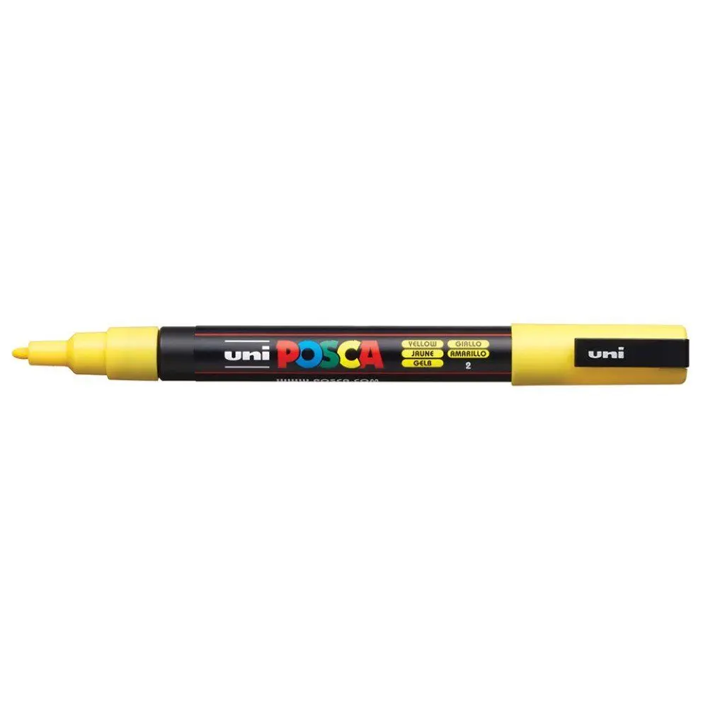 Uni-Ball Posca PC-3M 0.9 - 1.3mm Su Bazlı Poster Markörü Sarı 6 Lı Kutu