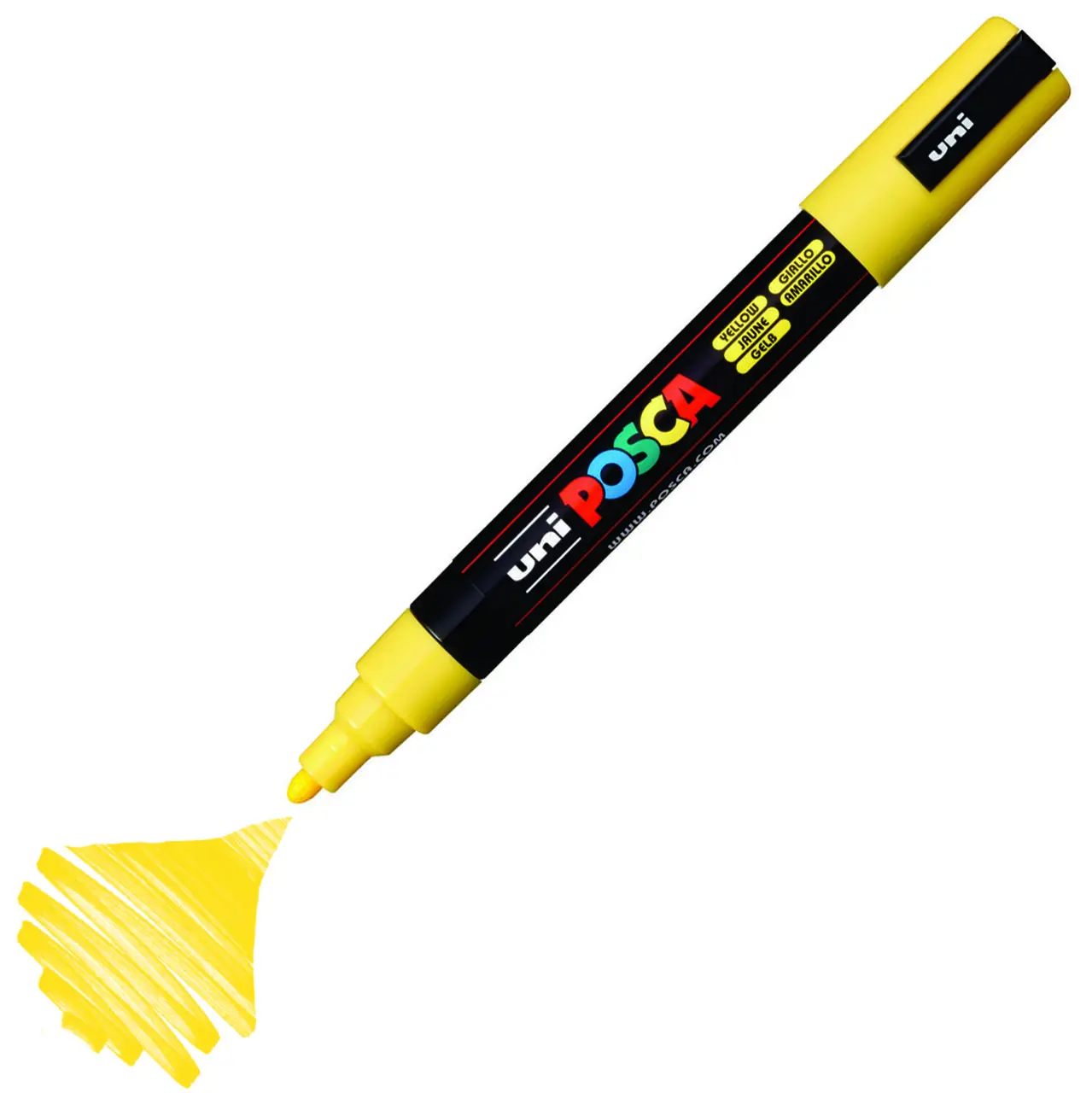Uni-Ball Posca PC-5M 1.8 - 2.5mm Su Bazlı Poster Markörü Sarı 6 Lı Kutu