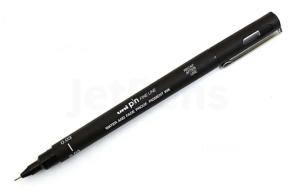 Uni-Ball Pin 0.03 mm Fine Line Akrilik Uçlu Kalem Siyah 12 Li Kutu