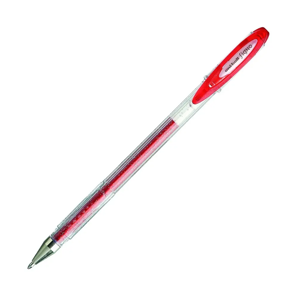 Uni-Ball Signo Sparkling UM-120SP 1.0 mm Simli Jel Mürekkepli Roller Kalem Kırmızı 12 Li Kutu