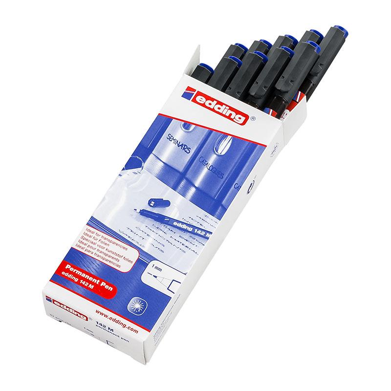 Edding 142M Asetat Kalemi Mavi 10 Lu Kutu