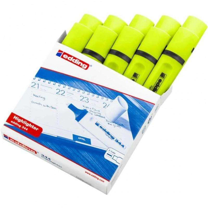 Edding 344 Fosforlu Kalem Sarı 10 Lu Kutu