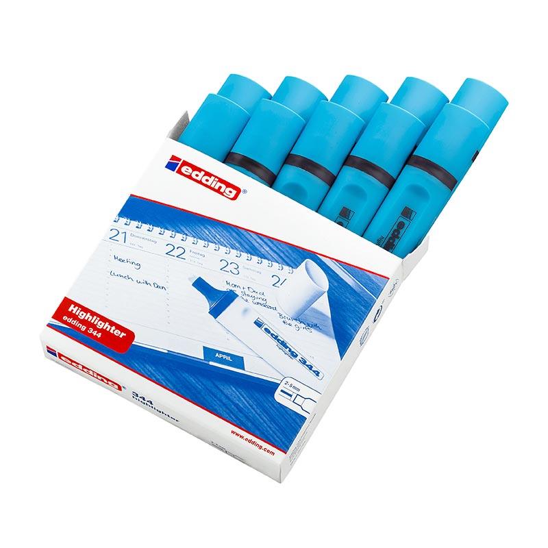 Edding 344 Fosforlu Kalem Mavi 10 Lu Kutu