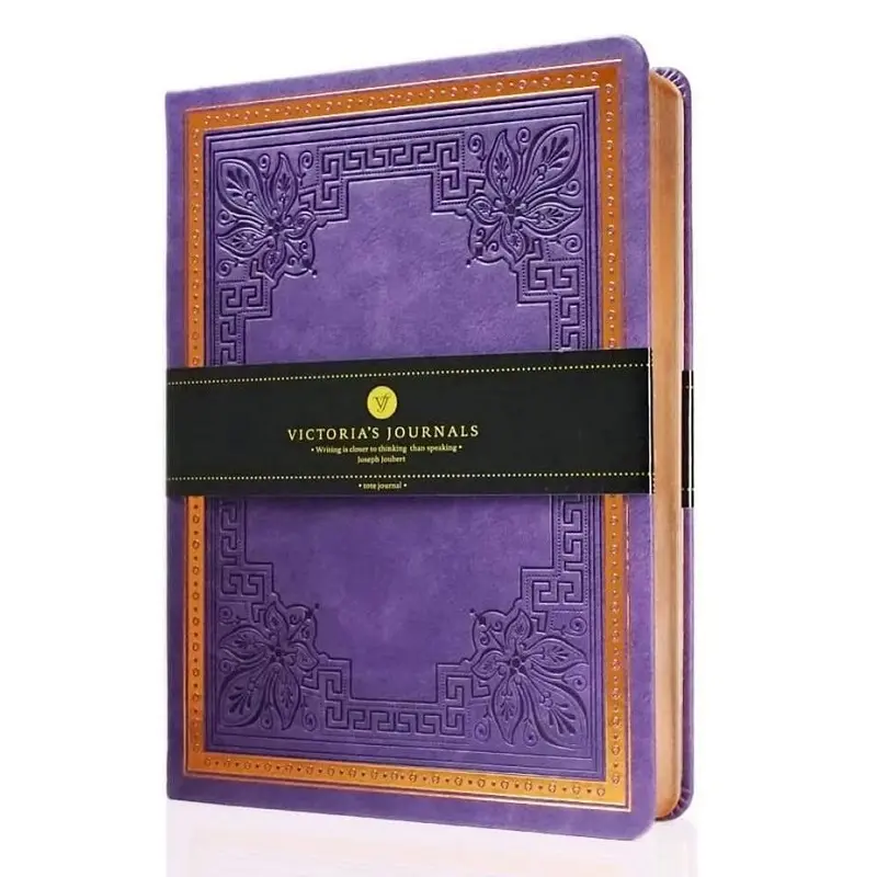 Victoria Journals Vintage Old Book Defter 80gr. 14x20cm 160 Yaprak Çizgili Mor