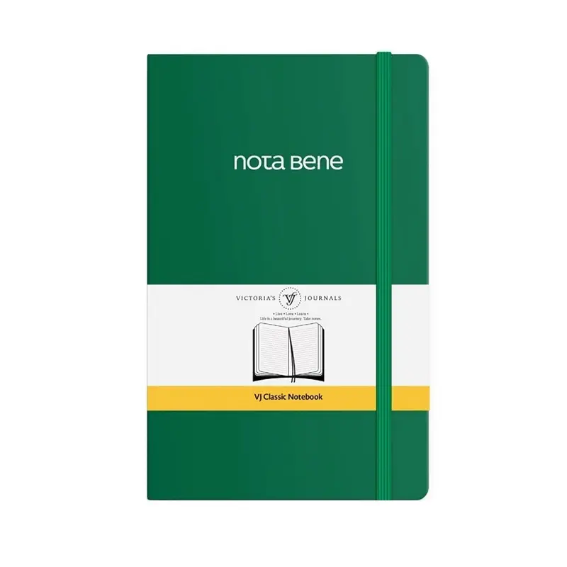 Victoria's Journals Nota Bene Classic Esnek Kapak Defter 13x21cm 70gr. 400 Sayfa Çizgili Yeşil