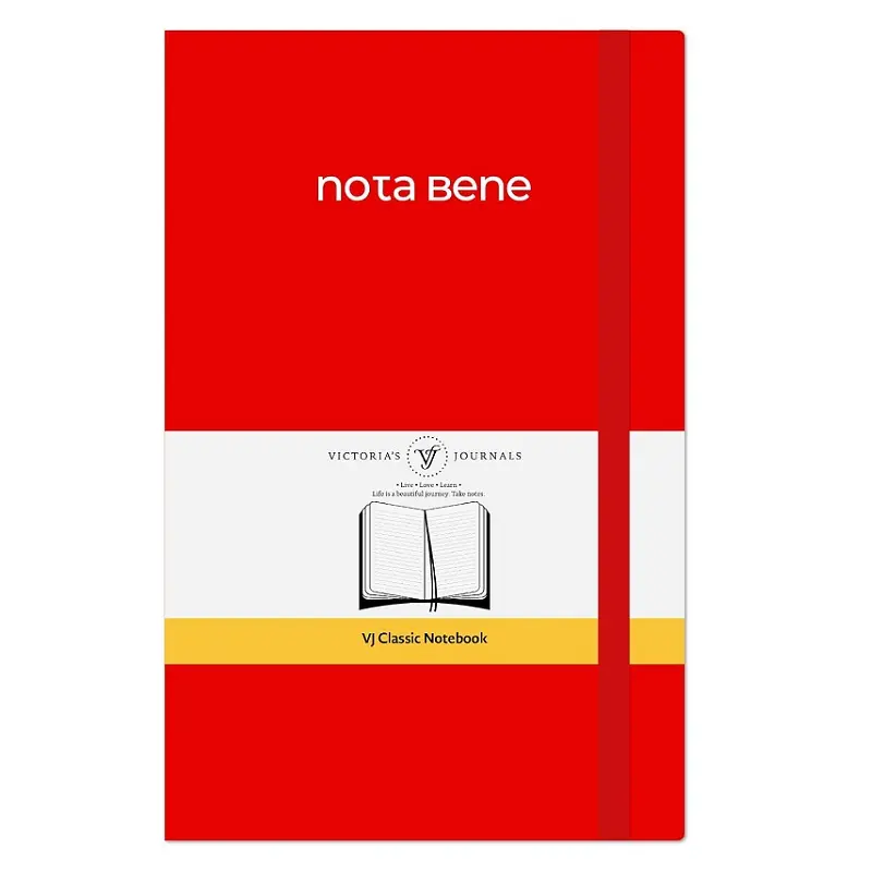 Victoria's Journals Nota Bene Classic Esnek Kapak Defter 13x21cm 70gr. 400 Sayfa Çizgili Kırmızı