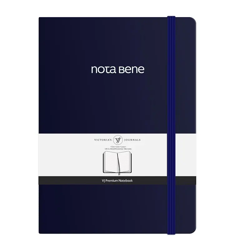 Victoria's Journals Nota Bene Premium Sert Kapak Defter 14.8x21cm 100gr. 192 Sayfa Çizgili Lacivert