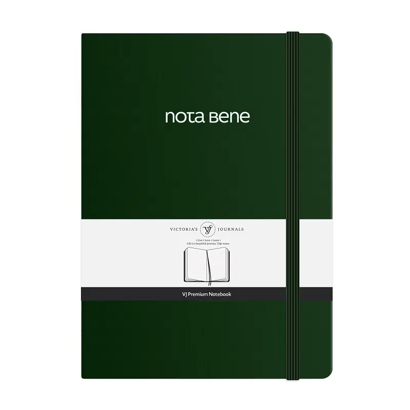 Victoria's Journals Nota Bene Premium Sert Kapak Defter 14.8x21cm 100gr. 192 Sayfa Çizgili Yeşil