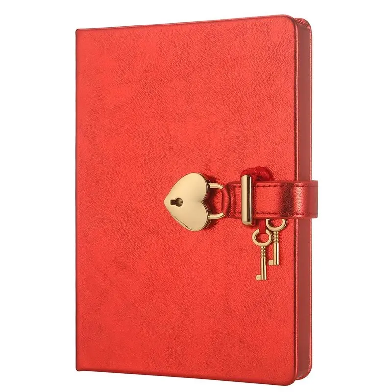 Victoria's Journals Hush Hush Kilitli Metalik Kapak 13x18cm Hatıra Defteri Kırmızı