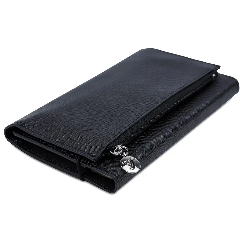 Victoria's Journals Zipco Clutch Lastikli Fermuarlı Cepli Çizgili Not Defteri 80 gr. 96 Yaprak 9.6x16.6cm Siyah