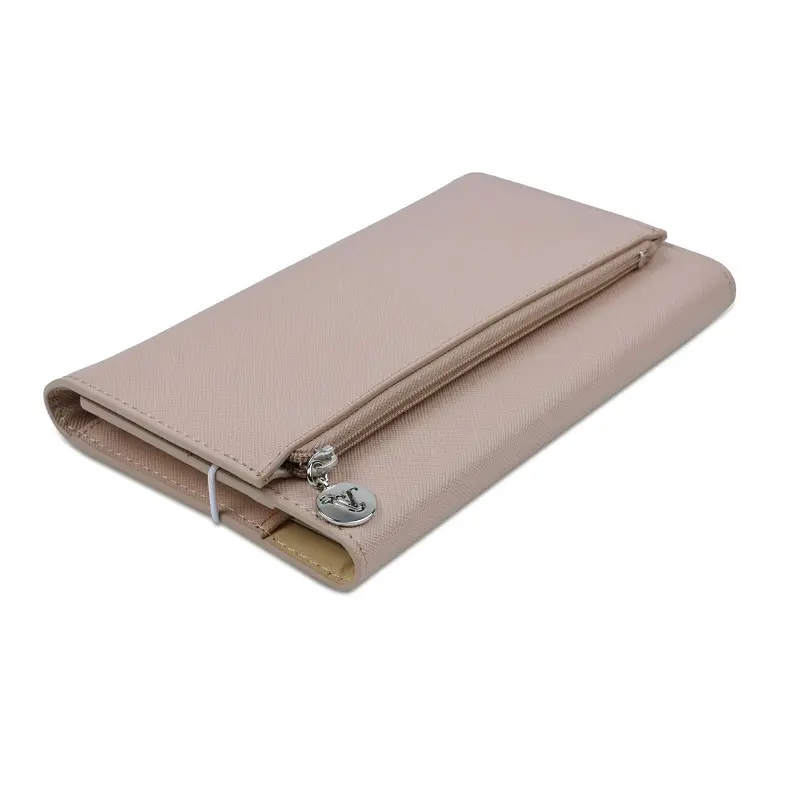 Victoria's Journals Zipco Clutch Lastikli Fermuarlı Cepli Çizgili Not Defteri 80 gr. 96 Yaprak 9.6x16.6cm Bej